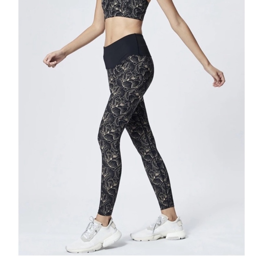 VARLEY Estrella Legging in Black Peach Floral Women's Size S